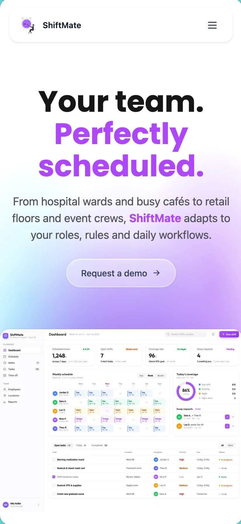 ShiftMate website